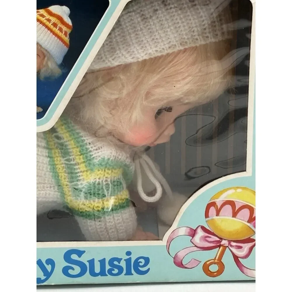 Vintage Crawling Baby Susie Doll NIB Battery Operated Vinyl Head Rooted Hair